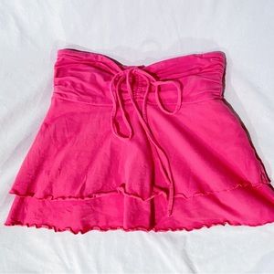 SOLD 🩷 NWOT y2k hot pink mini skirt/halter top, size XS